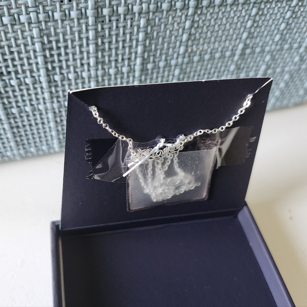Brilliance Fine Silver Moon and Hearts Necklace - Picture 4 of 4